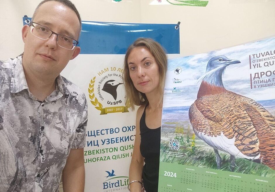 Ornithologist-researcher Pulikova G. (BRCC) and Kashkarov O., coordinator of environmental programs of the Uzbekistan Society for the Protection of Birds, at a meeting to discuss the project in Tashkent (Uzbekistan)